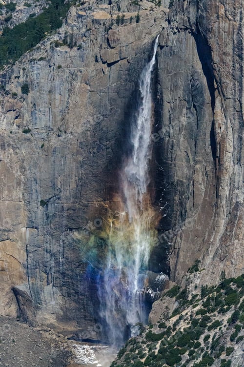 Preview: Rare Sighting Of A Rainbow Across The Upper Yosemite Falls, As Seen From Glacier Point On An Early