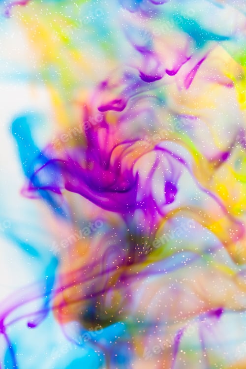Preview: Abstract Composition With Ink And Small Bubbles. Beautiful Background, Texture And Colors