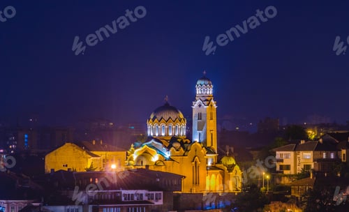 Preview: Night View Of The Patriarchal Orthodox Cathedral Of The Holy Ascension Of God, Veliko Tarnovo