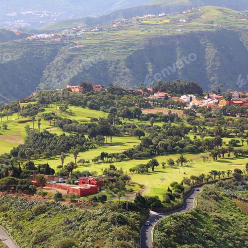 Preview: Gran Canaria Golf Course - Distant View Of A Country Club In Canary Islands.