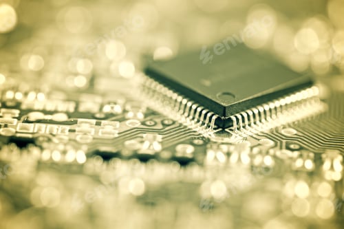 Preview: Chip Close Up On A Integrated Circuit.