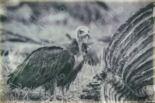 Preview: Vulture In The Etosha National Park, Namibia, Vintage Style