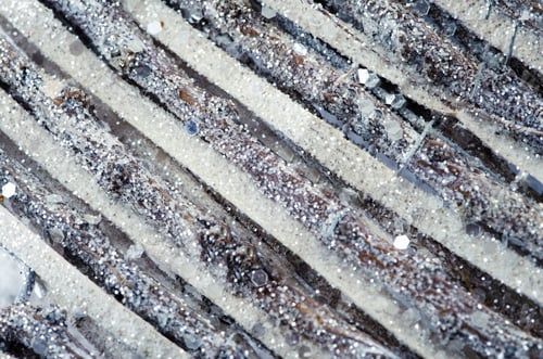 Sparkling Glitter on Woven Wooden Sticks
