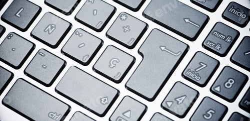 Preview: Forefront Of A Gray Laptop Keyboard.