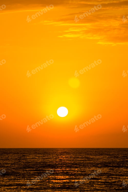 Preview: Amazing Sea Sunset On The Pebble Beach, The Sun, Waves, Clouds