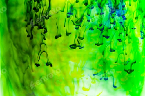 Preview: Abstract Composition With Ink And Small Bubbles. Beautiful Background, Texture And Colors
