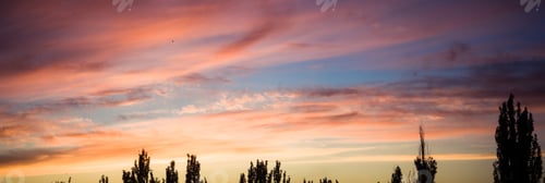 Preview: Landscape With Dramatic Light - Beautiful Golden Sunset With Saturated Sky And Clouds.