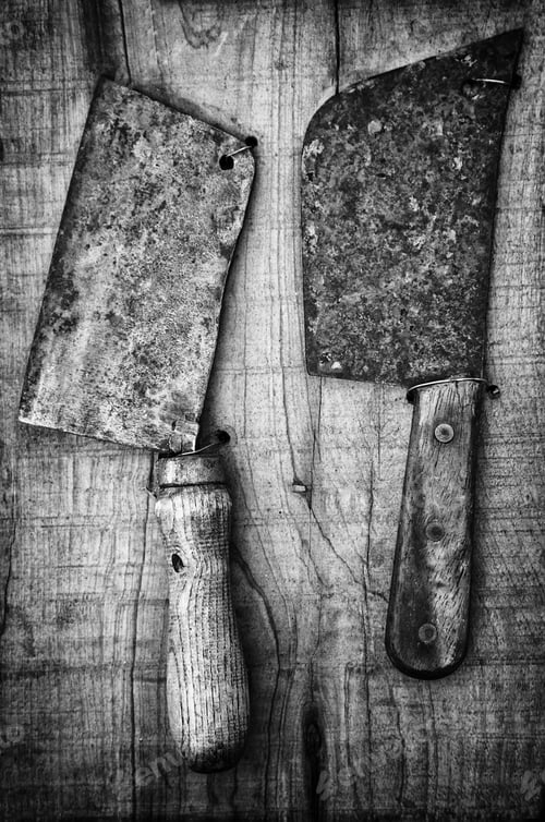 Preview: Antique Kitchen Knives, Detail Of Objects To Cut