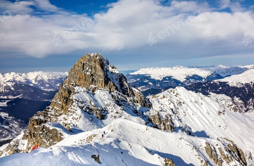 Preview: French Alps Landscape From Courchevel Top Cable Car Station.