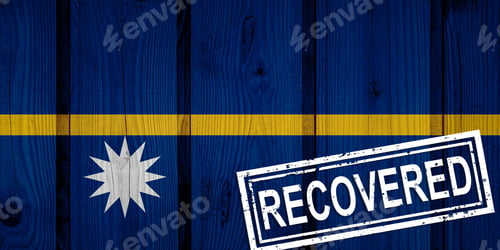 Preview: Flag Of Nauru That Survived Or Recovered From The Infections Of Corona Virus Epidemic Or