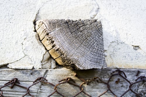 Preview: Wood Texture From Very Old, Weathered Piece On Wood From A Construction And Fragment Of Concrete