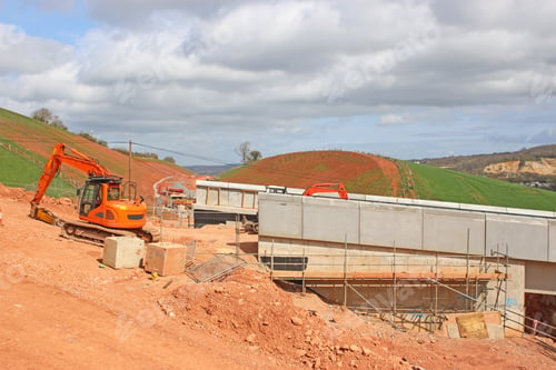 Preview: Digger Working On A New Road Bridge