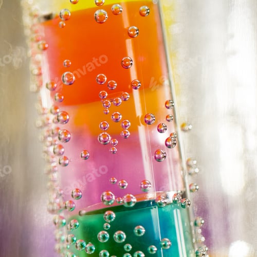 Preview: Abstract Composition With Underwater Tubes With Colorful Jelly Balls Inside And Bubbles