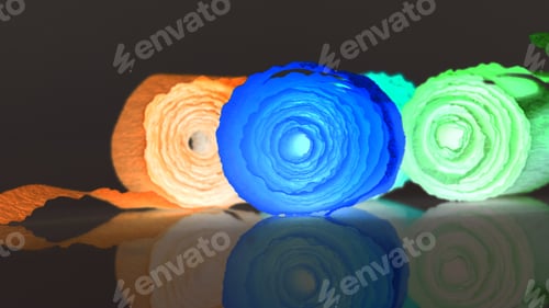 Preview: Colorful Abstract Composition With Crepe, Lights And Shadows (Inverted Colors)