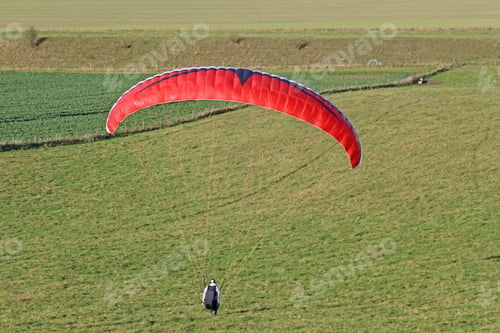 Preview: Paraglider Flying At Milk Hill, Wiltshire