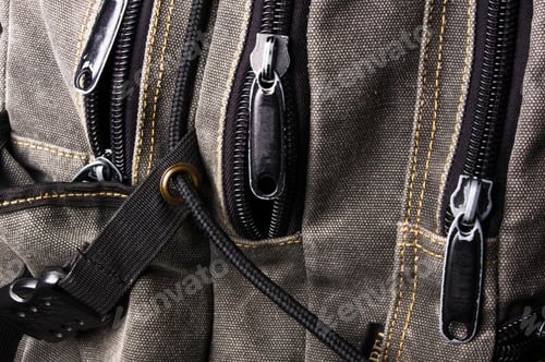Preview: Closeup Of A Pockets In The Brown Backpack