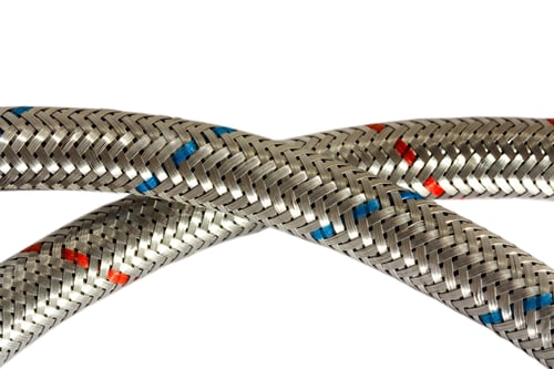 Preview: Metallic Hoses Isolated On White Background.