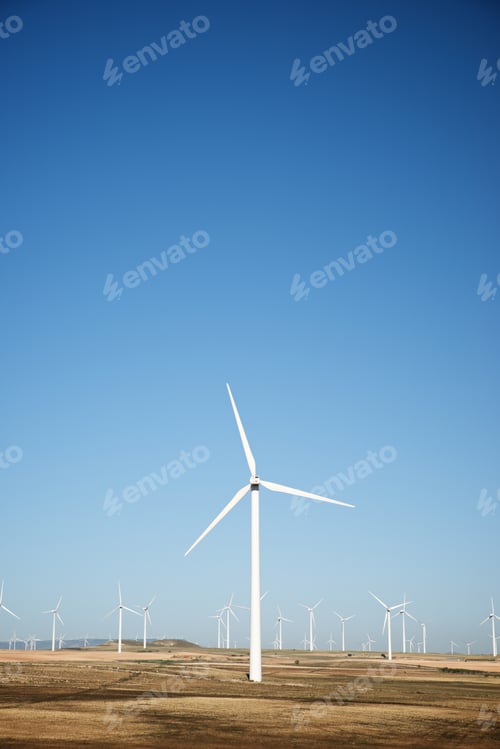 Preview: Windmills For Electric Power Production, Zaragoza Province, Aragon, Spain.