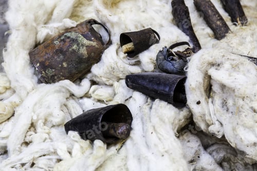 Preview: Detail Of Freshly Cut Virgin Wool, Detail Of Yarn And Linen Production