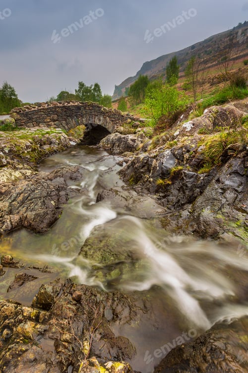 Preview: Overcast Day At Ashness Bridge Near Keswick In The Lake District, England, Uk