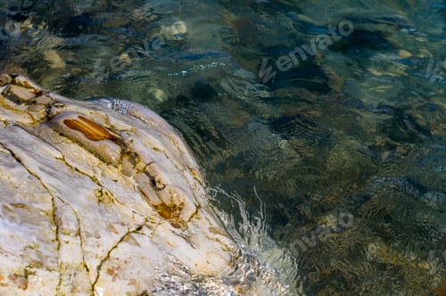 Preview: Pebble Stones On The Sea Beach, The Rolling Waves Of The Sea With Foam