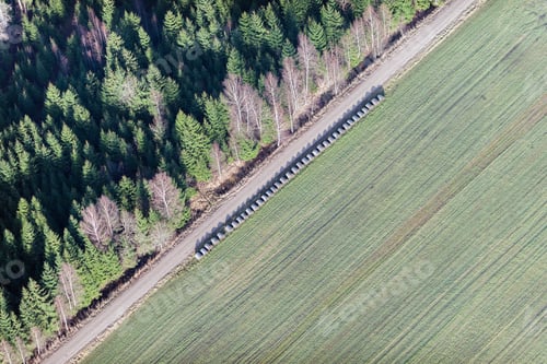 Preview: Aerial View Over The Rural Field