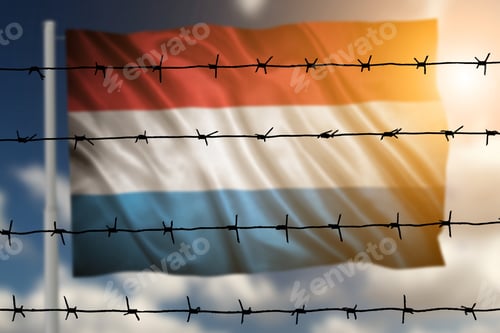 Preview: Flag With Original Proportions. Closeup Of Grunge Flag Of Luxembourg