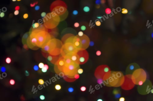 Preview: Abstract Circular Lights Blurred Bokeh Holiday Background Of Christmas Light