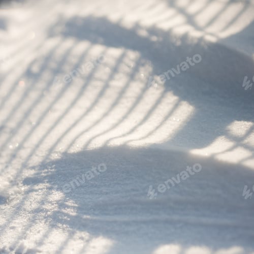 Preview: Snow Texture With Shadows - Stripes From A Fence