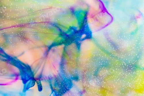 Preview: Abstract Composition With Ink And Small Bubbles. Beautiful Background, Texture And Colors