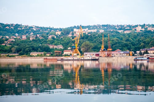 Preview: Sunrise On The Danube At Oriahovo, The Border Between Romania And Bulgaria. View From The Ferry
