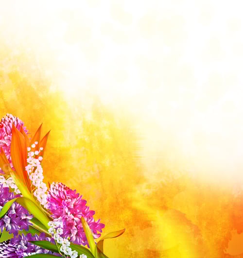 Preview: Multi Colored Beautiful Flowers. Floral Background.