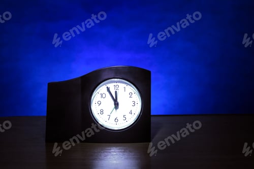 Preview: Clock In The Dark Room With Display Almost Midnight