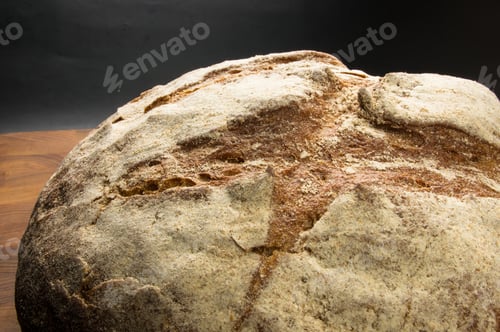 Preview: Cut Malt Bread Handmade On Wooden Background