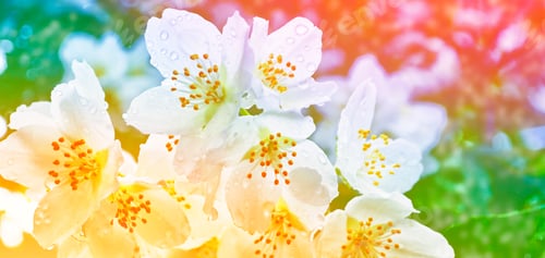 Preview: White Jasmine. The Branch Delicate Spring Flowers
