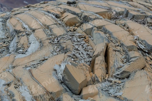 Preview: Colourful Rocks In East Greenland Close Up. Rock Texture.