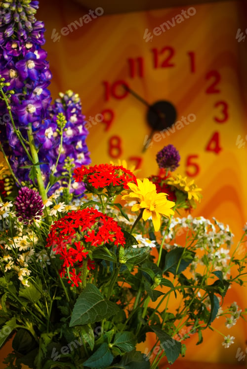Preview: A Bouquet Of Bright Spring Flowers Of Various Types