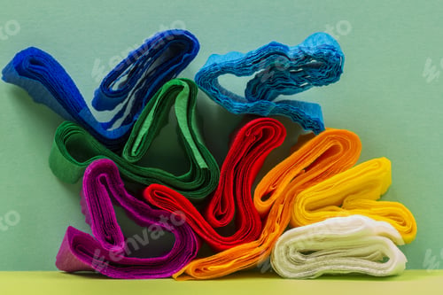 Preview: Colorful Abstract Composition With Crepe, Lights And Shadows