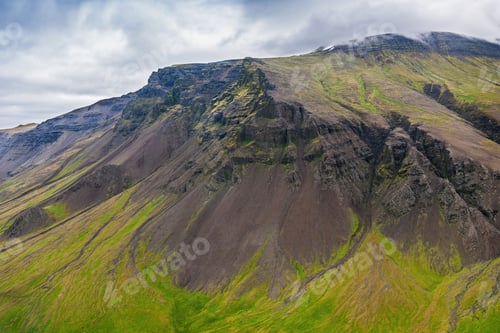 Preview: Aerial View Over The Mountains And Hills In Iceland