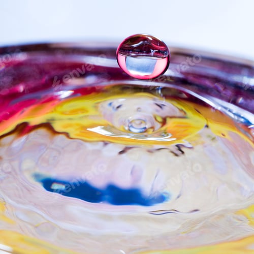Preview: Colorful, Abstract Composition With Water And Water Drops