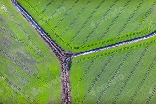 Preview: Aerial View Over The Rural Fields In Late Autumn