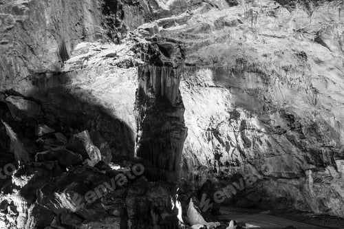 Preview: Scene From The Amazing Bulgarian Cave Saeva Dupka. Black And White Photography