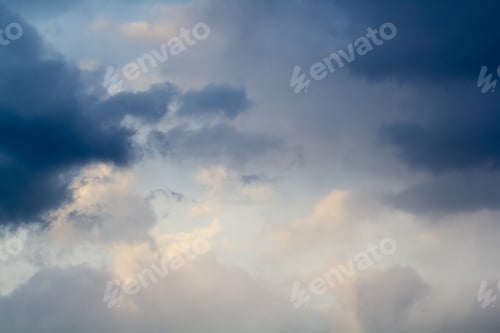 Preview: Beautiful, Dramatic Clouds And Sky. Image Has Grain Texture Seen At Its Maximum Size