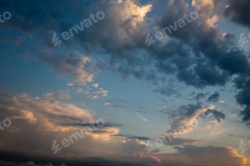 Preview: Dramatic Sky With Clouds. Dark Sky With Cumulus Clouds.