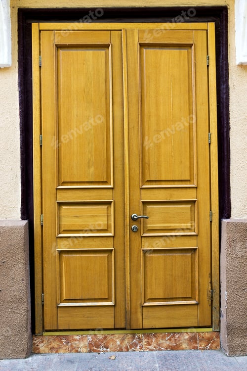 Preview: Old Wooden Brown House Doors Wood Plank Texture Background