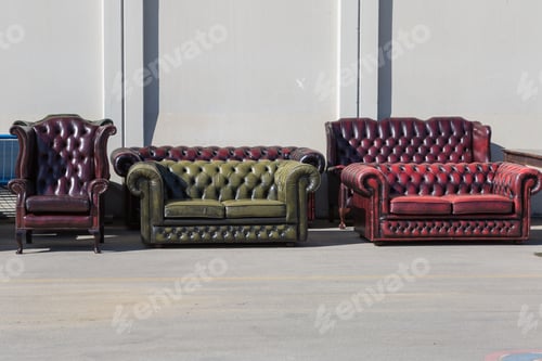 Preview: Group Of Leather Sofas Outdoor