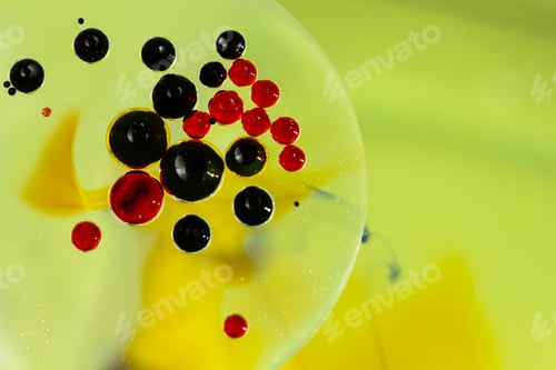 Preview: Abstract, Colorful Composition With Oil, Water And Ink