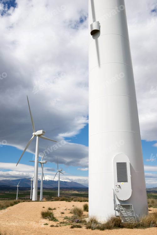 Preview: Windmills For Electric Power Production, Zaragoza Province, Aragon, Spain.