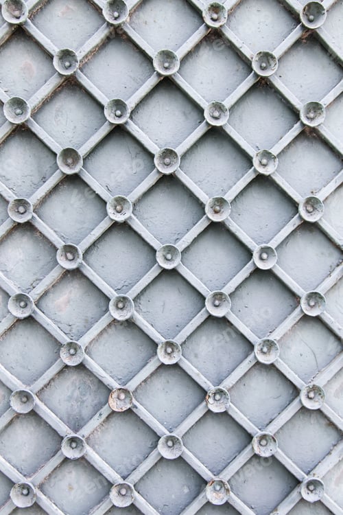 Preview: Old Metal Railing Detail Of A Grid Safety, Security