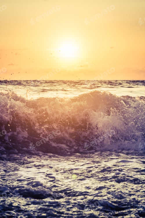Preview: Amazing Sea Sunset, The Sun, Waves, Clouds